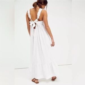 NWT Free People Isabella Cream Maxi Dress W/Ruffled Straps. Gorgeous!